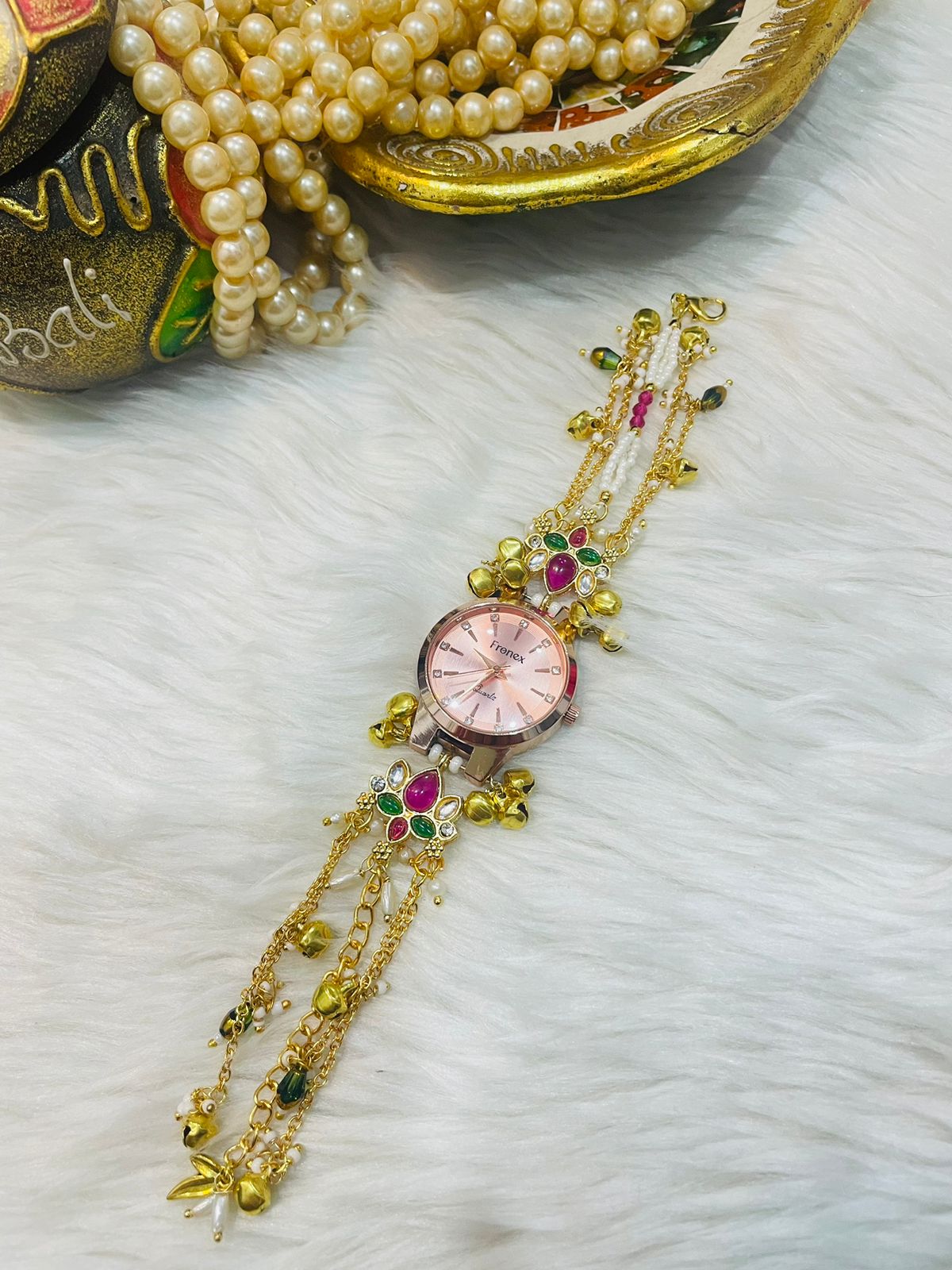 ✨ elegant traditional floral watch bracelet (kada style)
